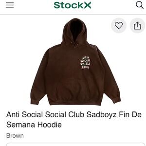 NWT Anti Social Social Club Sandy’s FinDe Semana Hoodie